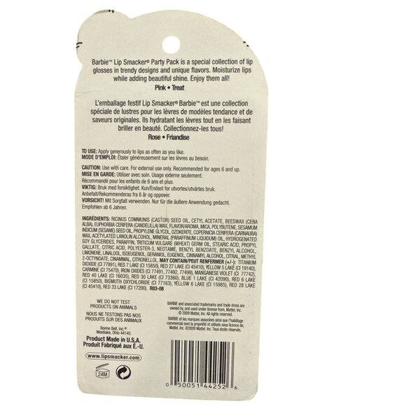 Vintge BONNE BELL Lip Smacker BARBIE #252 8pc Bubble Font PINK & TREAT Balms '09 - Picture 2 of 7